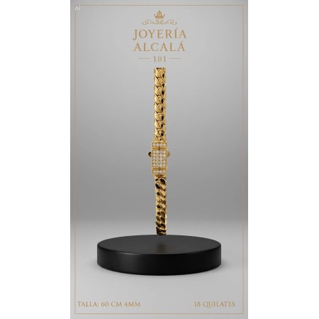 Cadena cubana de oro 18k 60 cm